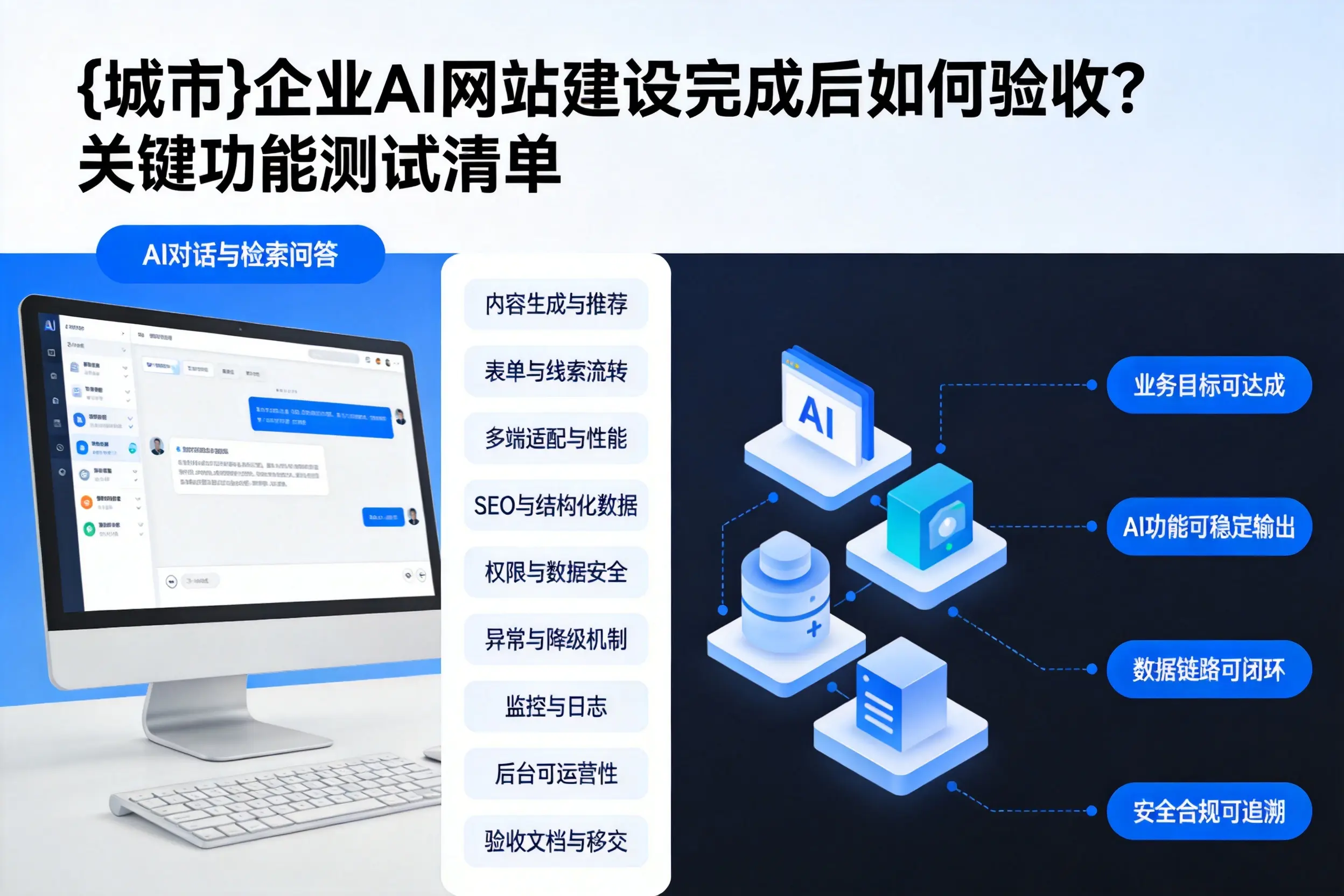 扬州企业AI网站建设完成后如何验收?关键功能测试清单
