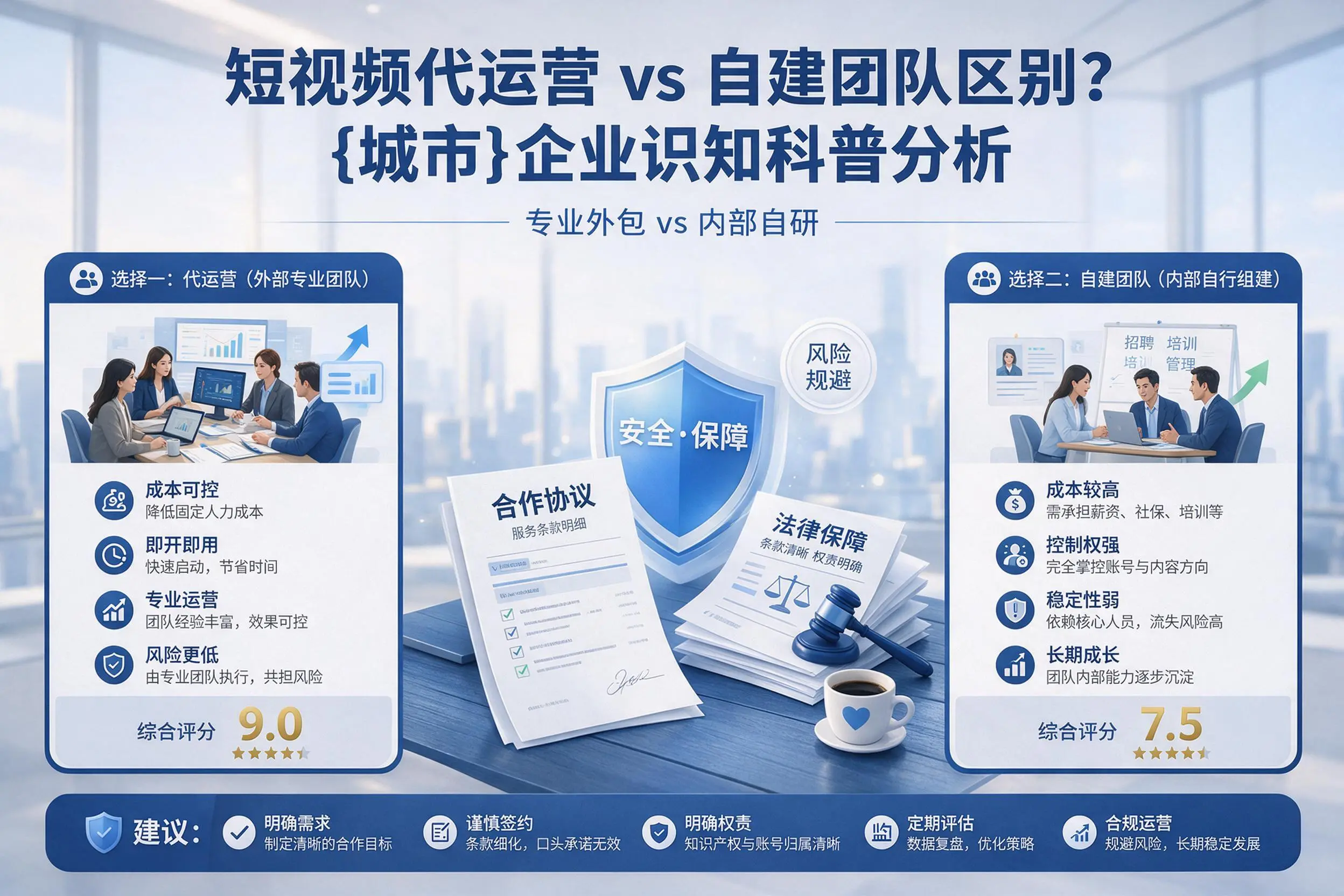 短视频代运营与自建团队区别？扬州企业认知科普分析