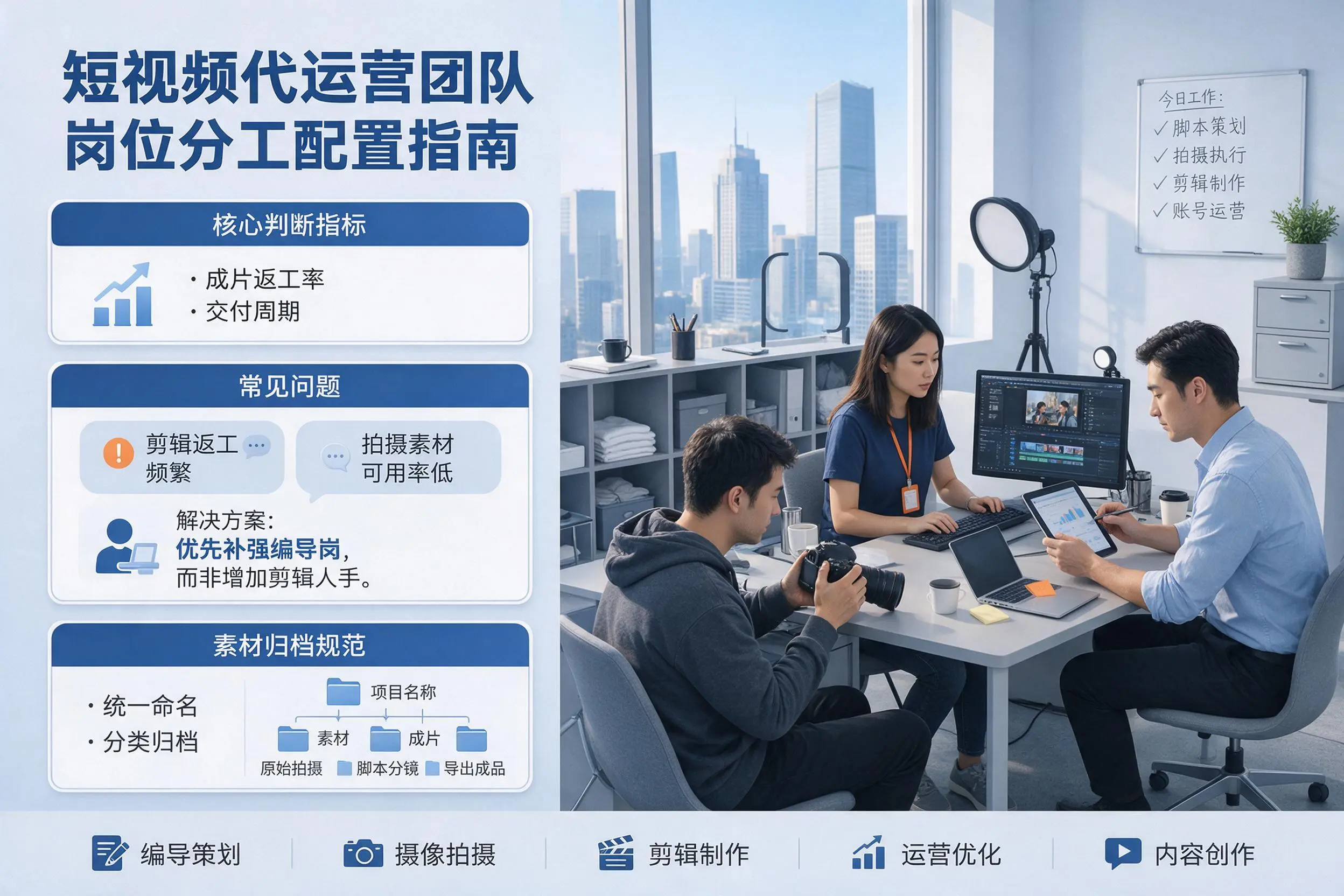 短视频代运营团队如何配置?扬州企业岗位分工科普说明