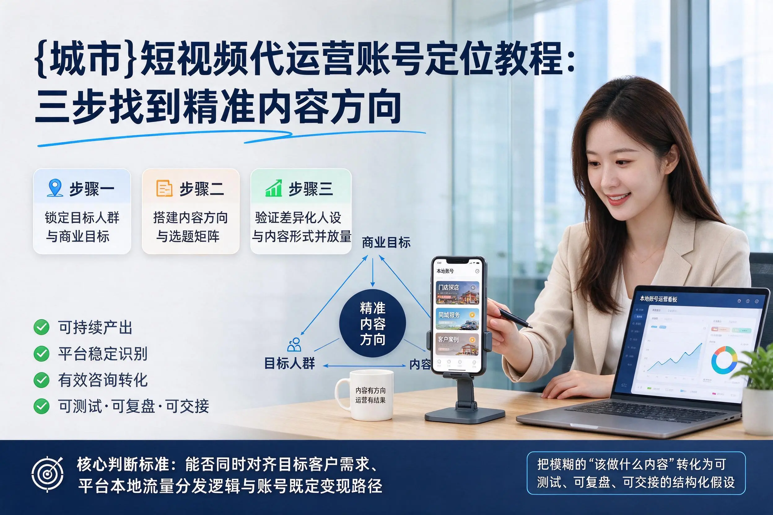 扬州短视频代运营账号定位教程:三步找到精准内容方向