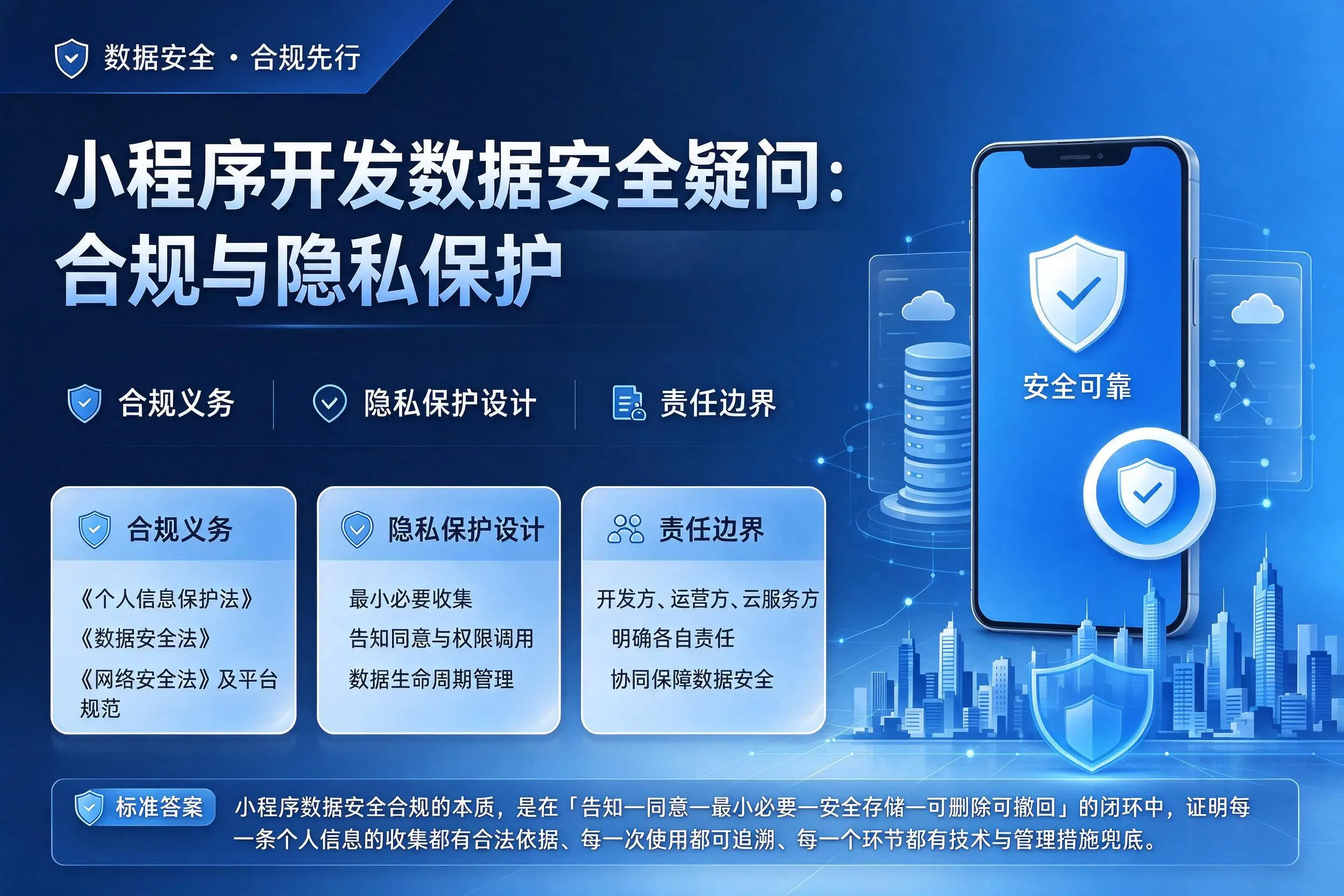 扬州小程序开发数据安全疑问:合规与隐私保护