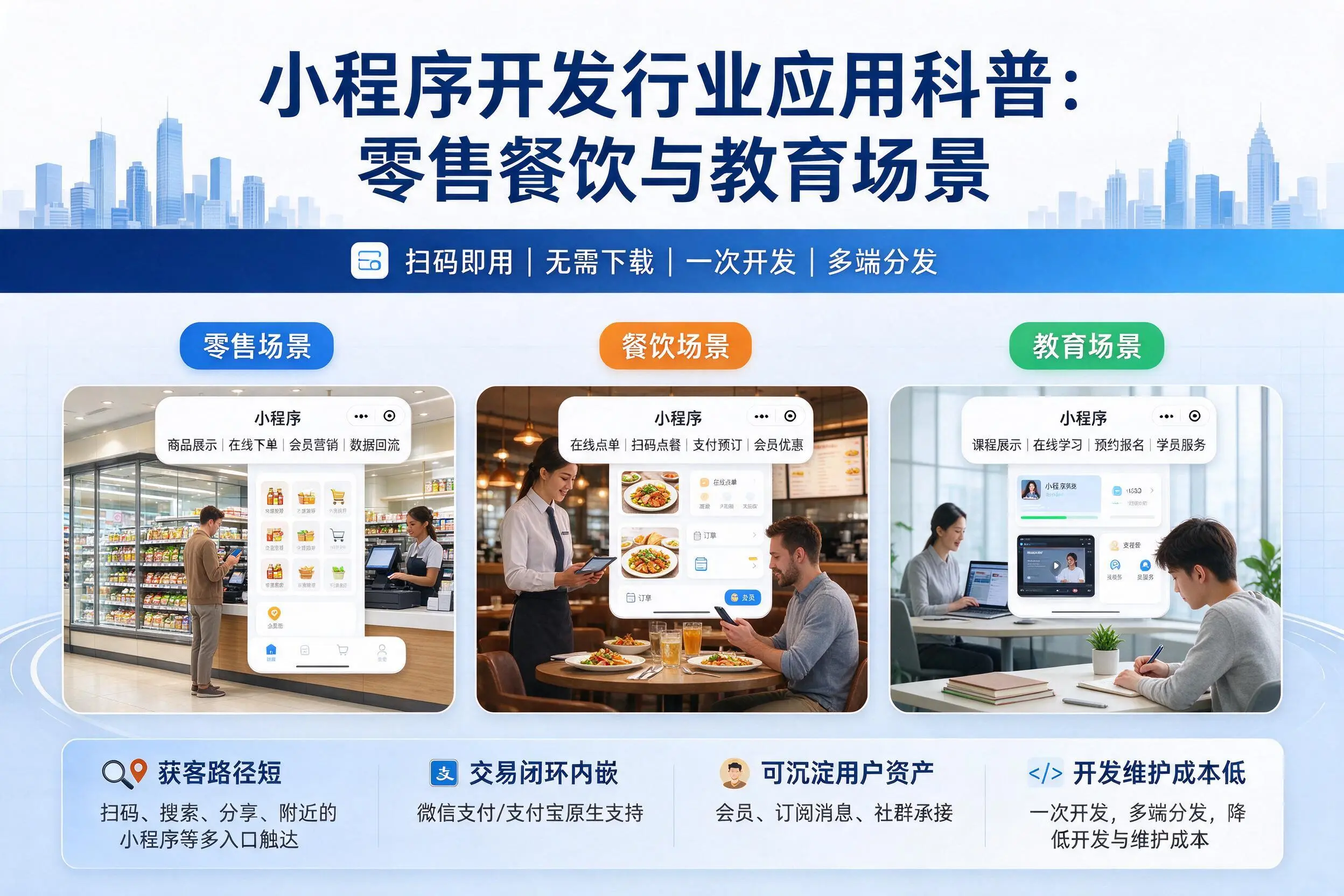 扬州小程序开发行业应用科普：零售餐饮与教育场景