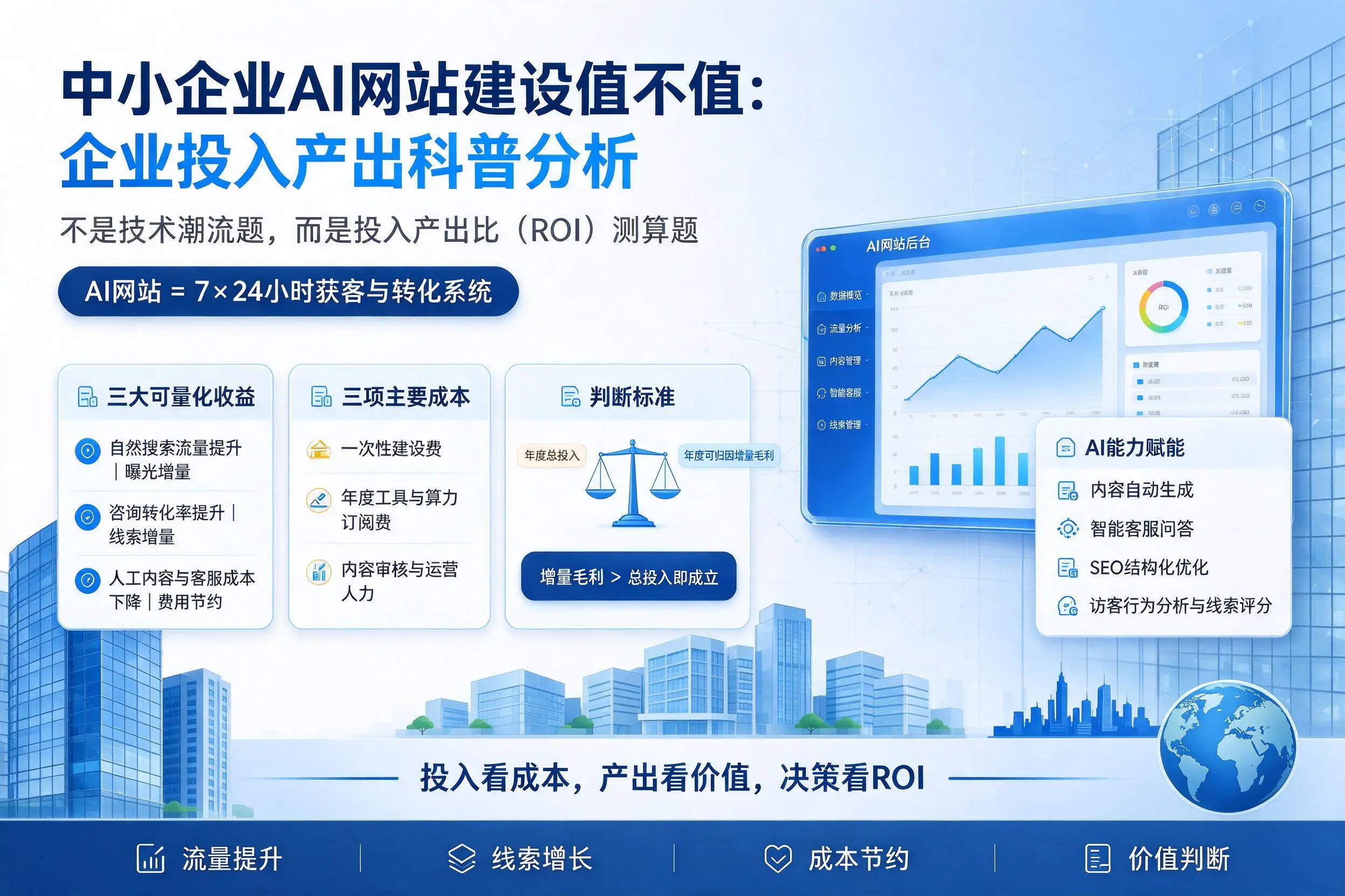 中小企业AI网站建设值不值:扬州企业投入产出科普分析