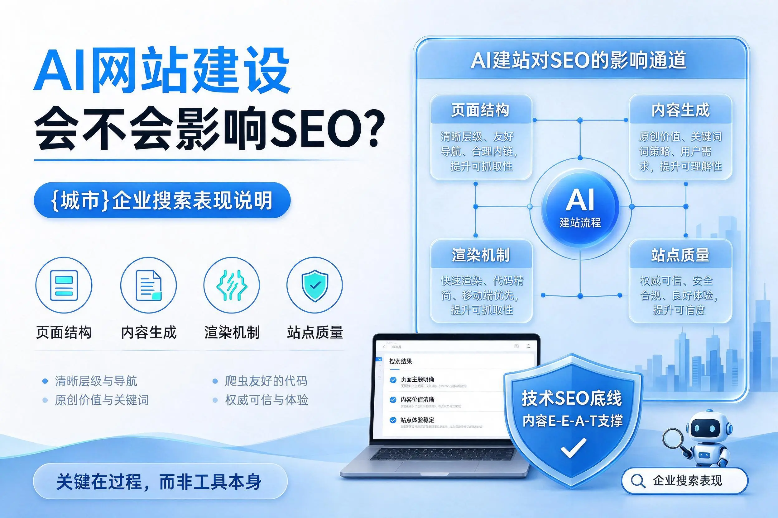 AI网站建设会不会影响SEO?扬州企业搜索表现说明