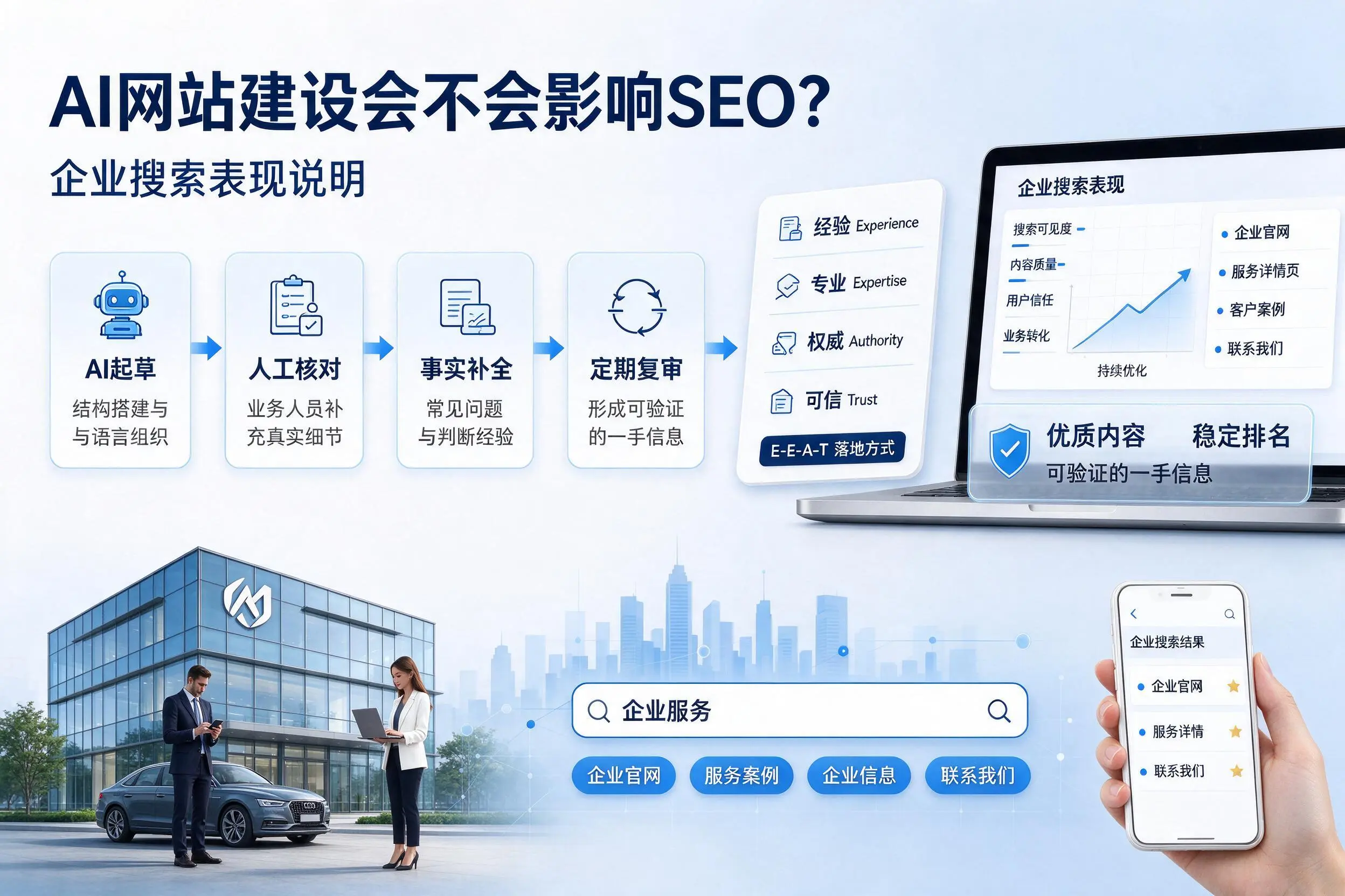 AI网站建设会不会影响SEO?扬州企业搜索表现说明