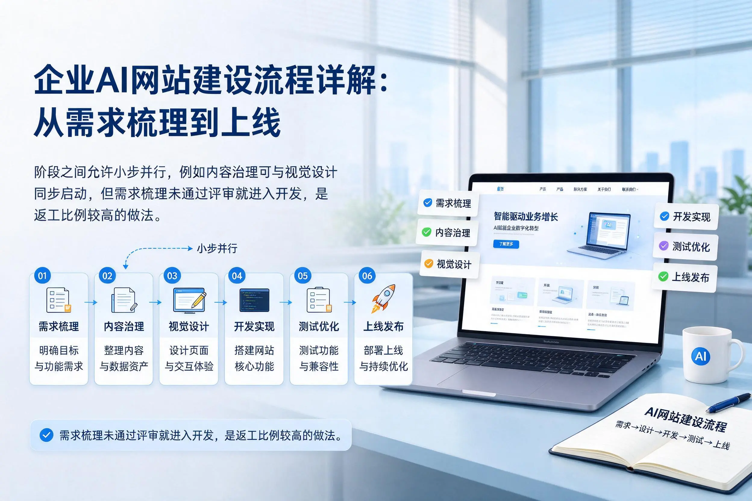 扬州企业AI网站建设流程详解:从需求梳理到上线