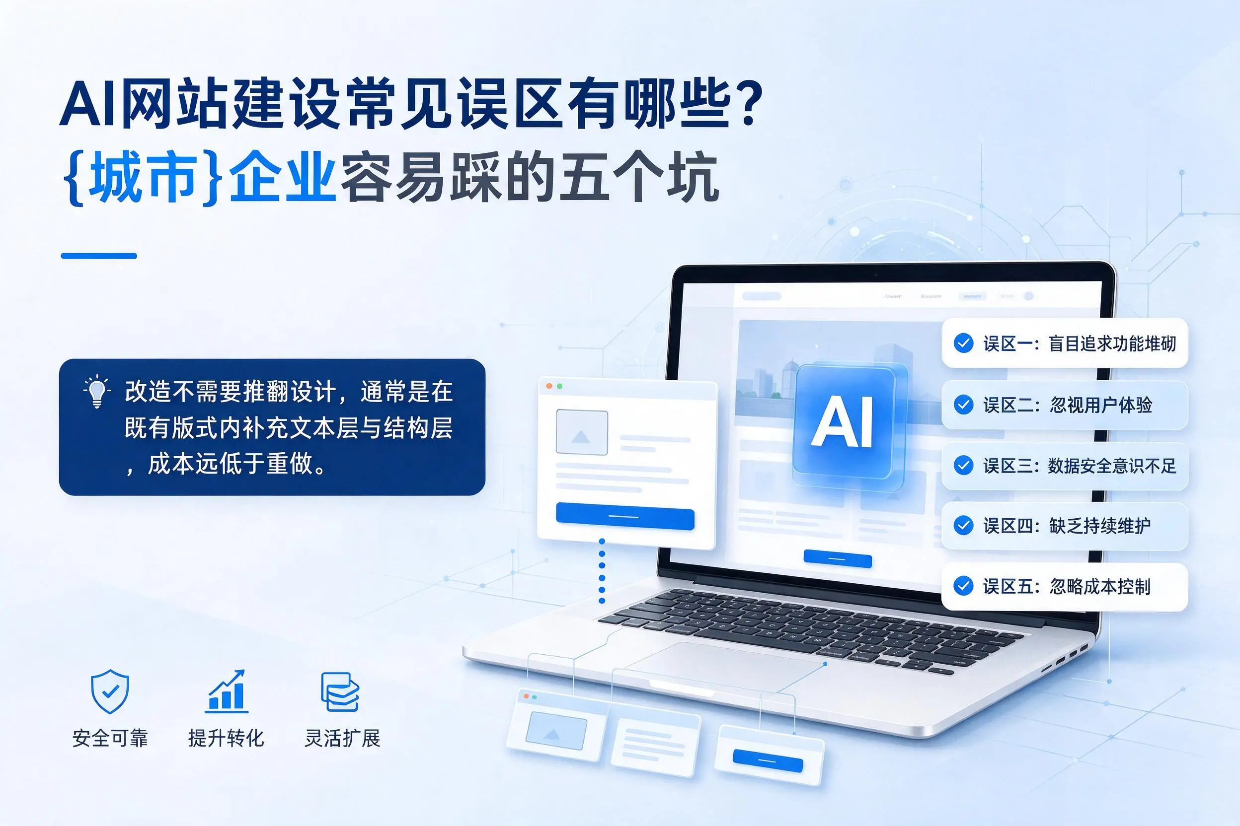 AI网站建设常见误区有哪些？扬州企业容易踩的五个坑