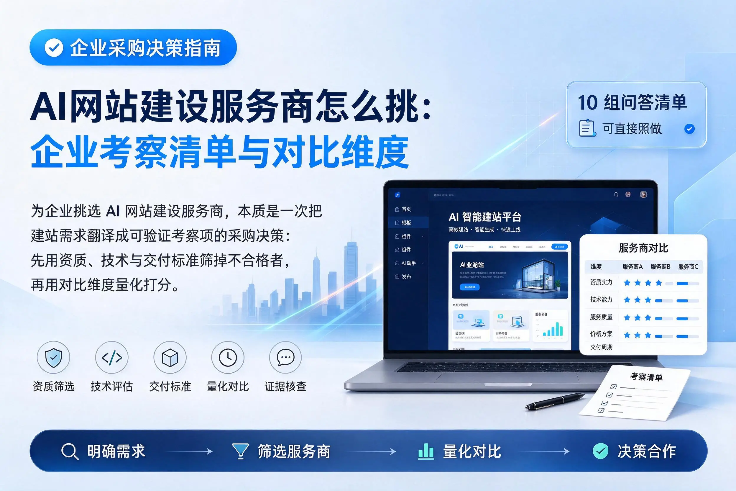 AI网站建设服务商怎么挑:扬州企业考察清单与对比维度