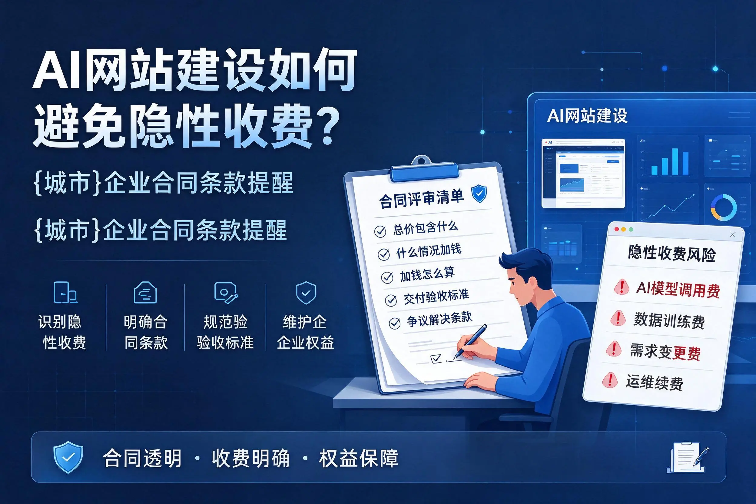 AI网站建设如何避免隐性收费?扬州企业合同条款提醒
